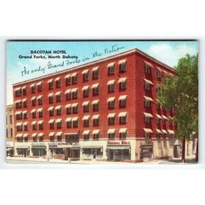 Vintage Dacotah Hotel Postcard Grand Forks North Dakota 1953 Mid Century